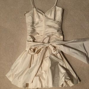 BCBG ivory bow cocktail dress